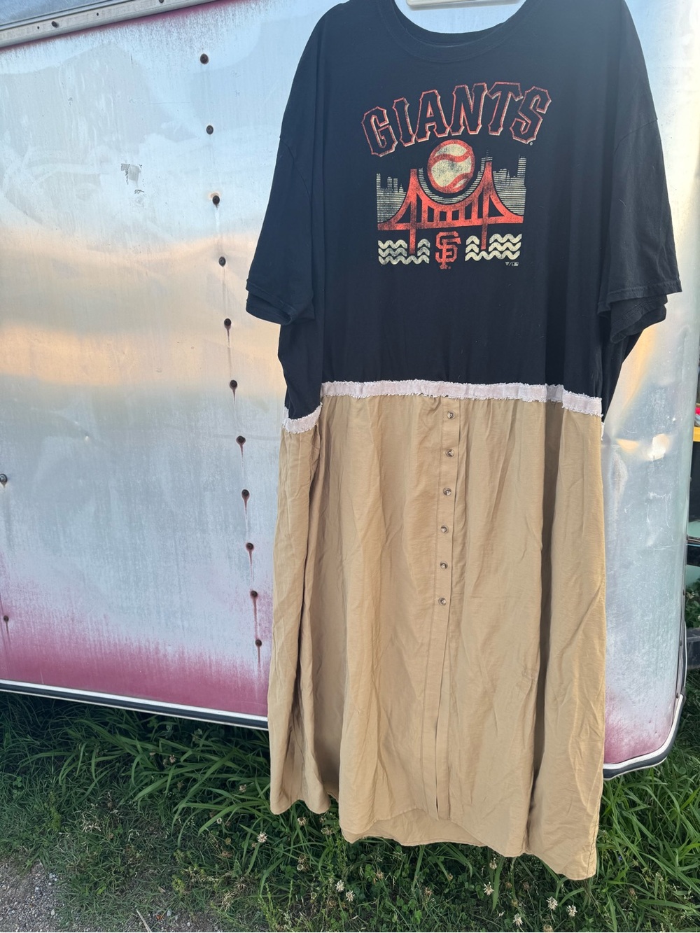 Fanatics Black and Tan Giants Graphic Midi Dress